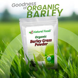 Z Natural Foods Organic Barley Grass Powder - USDA Organic Whole Food Green Blend for Energy Boost, Detox & pH Balance with Amino Acids, Minerals - Antioxidant Mix for Juice, Water, Smoothies, 1 lb