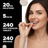 Vitabod Melatonin 20 mg - 240 Fast Dissolve Tablets - Drug Free - Natural Berry Flavor - Vegetarian, Non-GMO, Gluten Free 240 Count (Pack of 2)