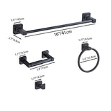 Matte Black Bathroom Hardware Set 4 Pieces,Towel Bar Set Stainless Steel Wall Mounted, Includes 16In Hand Towel Bar, Towel Ring, Robe Towel Hooks,Toilet Paper Holder, Bathroom Towel Rack Set