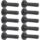 DOKU 10Pcs Door Stop, 3.5 Inch Heavy Duty 304 Stainless Steel Door Stopper with Rubber Tips Bumper, Wall Mounted Door Holder Protection Sound Dampening, Matte Black