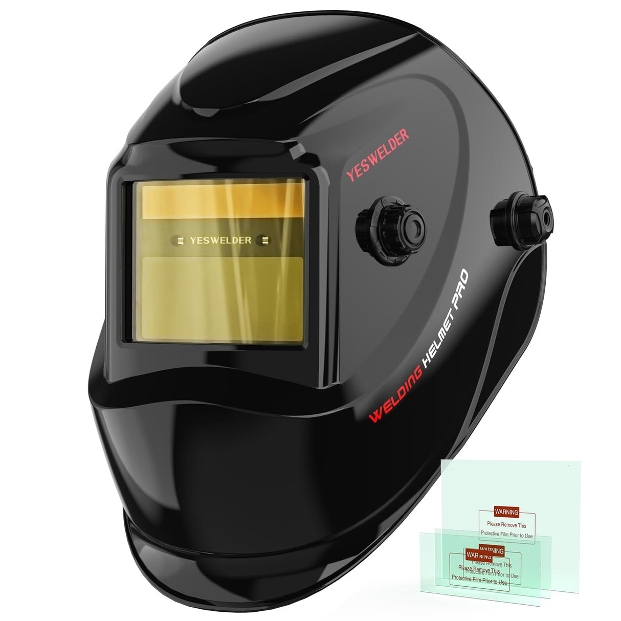 YESWELDER Auto Darkening Welding Helmet, Blue Light Blocking, 1/1/1/1 True Color Solar Powered Welding Hood with 2 Arc Sensors, Wide Shade 3.5/9-13 Welder Mask for TIG MIG ARC and Grind