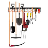 TVKB 34'' All Metal Garden Tool Organizer Wall Mount Garage Organizers and Storage with Hooks Tool Hangers for Shed