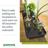 Gardeners Supply Company Large Plant Tray | Multi-use Durable Big Plastic Tray for Indoor & Outdoor Plants, Seed Starting Tray & Potted Succulents, Flowers | 46-1/2"L x 15-1/2"W x 2" Deep - Black