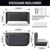 BKBB PPBB Solar Deck Lights Outdoor, 20 Pcs Solar Step Lights, Waterproof LED Solar Lights for Outdoor Stairs, Step, Fence, Yard, Patio, Railing, Garden and Pathway