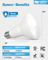 Sunco 12 Pack BR30 Light Bulbs LED, Recessed Can Light Bulbs, Indoor Flood Bulb, 850 LM, 11W (65W Equivalent), 2700K Soft White, Dimmable, E26 Base, for Home, Kitchen, Bedroom UL