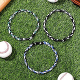 Junkin Baseball Necklaces Three Braided Rope Titanium Necklace for Team Gifts Boys Men Player Softball Fans Sports