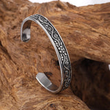 YWMAN Vintage Floral Cuff Bracelet, Stainless Steel Flower Bangle Bracelets for Women