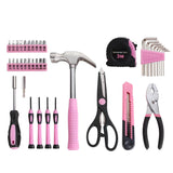 39 Piece All Purpose Basic Household Pink Tool Kit for Women - Small Tool Set with Toolbox Great for Home, Garage, Office and College Dormitory Use