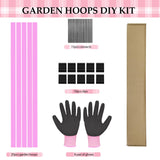 Garden Hoops 20pcs, Sunwuk Greenhouse Hoops for 1-3.5ft Wide Raised Bed, 5 Sets of 5.6ft Long Super Bendable Fiberglass Rods, Raised Planter Box Kit and Mini Greenhouse for Row Cover (S Size)