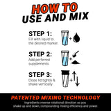 HELIMIX 1.5 Vortex Blender Shaker Bottle Holds Upto 20oz | No Blending Ball or Whisk | USA Made | Portable Pre Workout Whey Protein Drink Shaker Cup | Mixes Cocktails Smoothies Shakes | Top Rack Safe