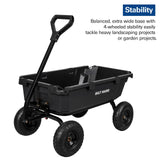 BILT HARD 900 lbs Poly Garden Dump Cart, 5 Cu.Ft Wheelbarrow Cart with 10" All Terrain Wheels & Quick-Release System, Heavy Duty Utility Wagon for Yard, Farm & Garden
