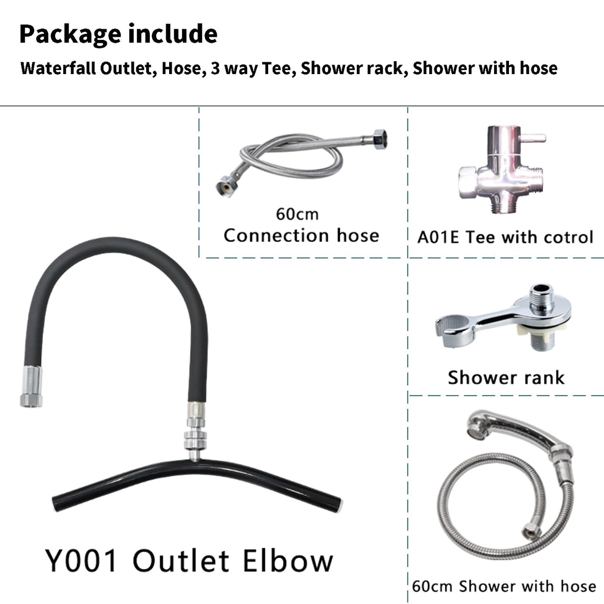 Generic Head Spa Waterfall Shower Head for Shampoo Sink Water Spa&Salon Care Adjustable Black, Silver