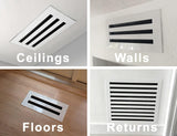 BUILDMART - 14x6 White Modern AC Vent Cover - Decorative Air Vent - Standard Linear Slot Diffuser - Register Grille for Ceiling, Walls & Floors - Texas Buildmart