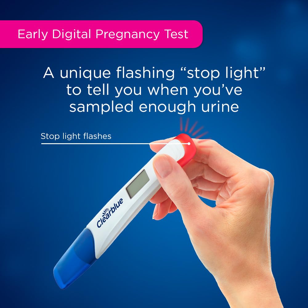 Clearblue Early Pregnancy Test Kit, at-Home Pregnancy Test Kit for Women, hCG Hormone Pregnancy Tests with Easy-to-Read Results, 10 Tests