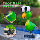 STANKGARDEN Metal Parrot Garden Statues Outdoor Decor, Green Funny Bird Outdoor Sculptures Yard Art Decoration for Home Patio Lawn Backyard, Gift for Women Lovers Moms