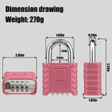 Large Outdoor Combination Lock, Diyife Heavy Duty Weather Resistant Padlock, 4 Digit Security Resettable, Hidden Password Design for Indoor/Outdoor Use, Tools, Fences, Sheds, Gates, Pink
