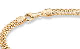 Miabella 18K Gold Plated 925 Sterling Silver Italian 4mm Mesh Link Chain Bracelet for Women 925 Italy (7.0 Inches)