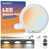 wowatt Rechargeable Ceiling Lights Battery Operated Ceiling Light with Remote Wireless Shower Lighting 3000K 4500K 6500K 7.48in Dimmable Timing Overhead Light for Closet Shower Living Room