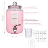 Large Liquid Laundry Detergent Dispenser with Spigots and Measuring Cups,108oz Leak-Proof Glass Fabric Softener,Reusable Glass Detergent Dispenser for Laundry Room Organizer and Storage(1)
