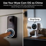 Wyze Video Doorbell v2, Wired, 2K Video, Two-Way Audio, Color Night Vision, Compatible with Alexa & Google Assistant, Black (Renewed)