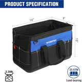 WORKPRO 16-inch Wide Mouth Tool Bag with Water Proof Molded Base