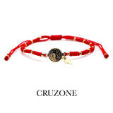 St Benedict Medal Red String Adjustable Bracelet for her Pulsera San Benito