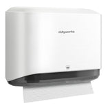 DUTYWORKS Paper Towel Dispenser Wall Mount, Multifold Paper Towel Holder Adhesive Hand Towel Dispenser for Bathroom Kitchen Commercial, White