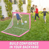 GoSports Portable Soccer Goals for Kids - 13 Color Options - Choose 4 x 3 ft or 6 x 4 ft - Team Tone Pop Up Nets for Backyard
