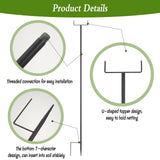 HFYZZ 4Pack 78.7 Inch Metal Garden Netting Support Stakes, Heavy Duty Rustproof Black Coated Steel Frame for Garden Fencing, Lawn Plant Support Pole for Blueberry Garden Bed Plant Crop Protection