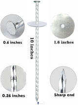 10" Landscape Stakes, 40 Pack Galvanized Metal Garden Stakes