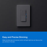 Lutron Diva Smart Dimmer Light Switch 3-Way Kit for Caseta Smart Lighting, w/Plate, Pico Remote, Wallmount Bracket, and Label Stickers, No Neutral Required, DVRF-PKG1D-WH