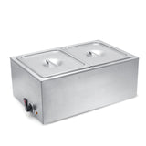 SYBO Commercial Grade Stainless Steel Bain Marie Buffet Food Warmer Steam Table for Catering and Restaurants (2 Sections)