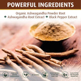 PRATIC LINE Ashwagandha Capsules 3,000 mg - 120 Vegan Cap Made with Organic Ashwagandha Powder and Root Extract. Gluten Free. Made in USA