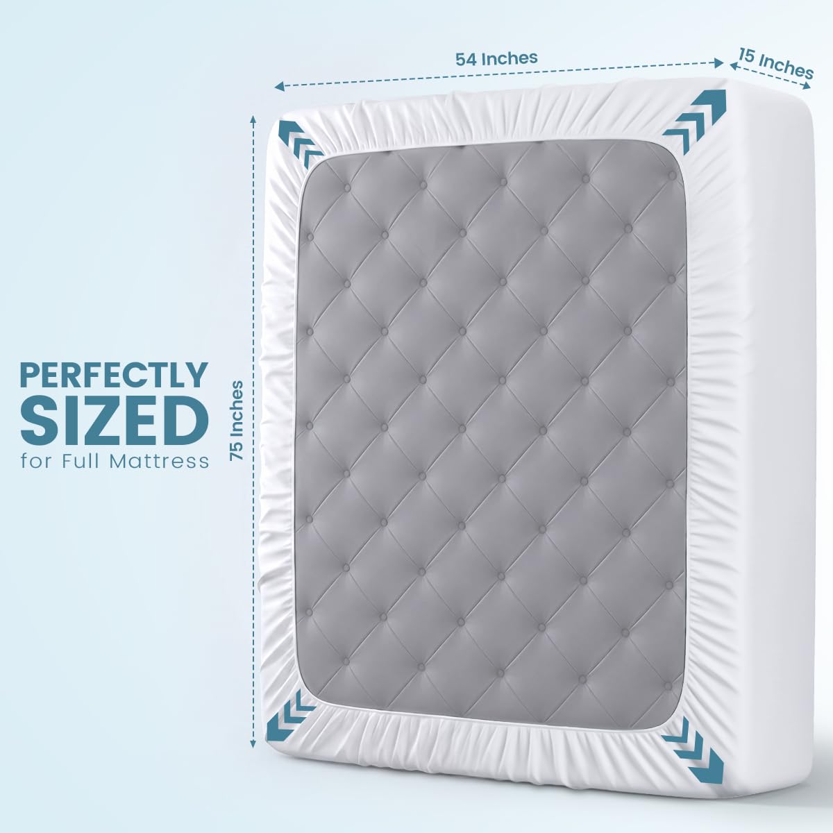 Utopia Bedding 100% Waterproof Full Size Mattress Protector Noiseless