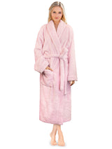 PAVILIA Premium Womens Plush Soft Robe, Sherpa Bathrobe, L/XL Light Pink