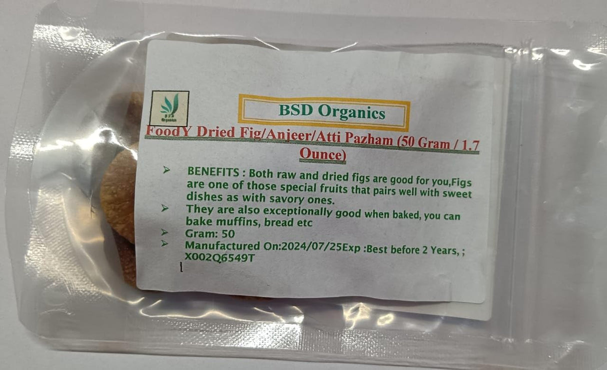 BSD Organics FoodY Dried Fig/Anjeer/Atti Pazham (200 Gram / 7 Ounce)