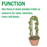 4 Feet Natural U-Hoops Bamboo, Mininfa Garden Trellis, Bamboo Trellis U-Shape for Plant Support - 3 Pack