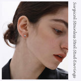 Stainless Steel Screw Back Stud Earrings for Men Women