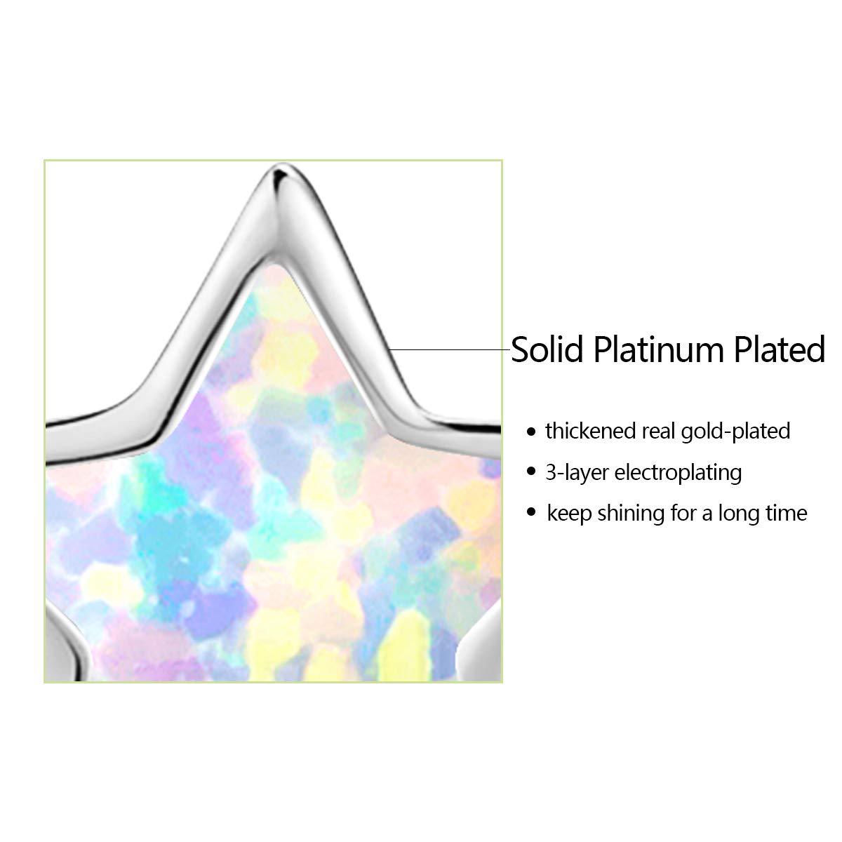 Hypoallergenic Star Girls Earrings, S925 Sterling Silver Post Fire Opal Stud Earrings For Women ARSKRO Tiny Little Small Cute Earring Jewelry Gifts for Kids Sensitive Ears