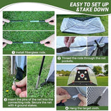Golf Net with Practice Mat,Golf Hitting Aid Nets 10x7FT for Backyard Driving Chipping Training Swing with Target Mat Balls for Outdoor Indoor，Gifts for Men Dad Him and Golfer