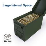 PATRON 50 Cal Ammo Can Metal 9mm Ammo Box Storage Crate Case for Shotgun Bullet Rifle Nerf Ammunition Waterproof Case-Gard Organizer Christmas Gifts for Men,Gift Boxes for Dad Husband Father (Green)