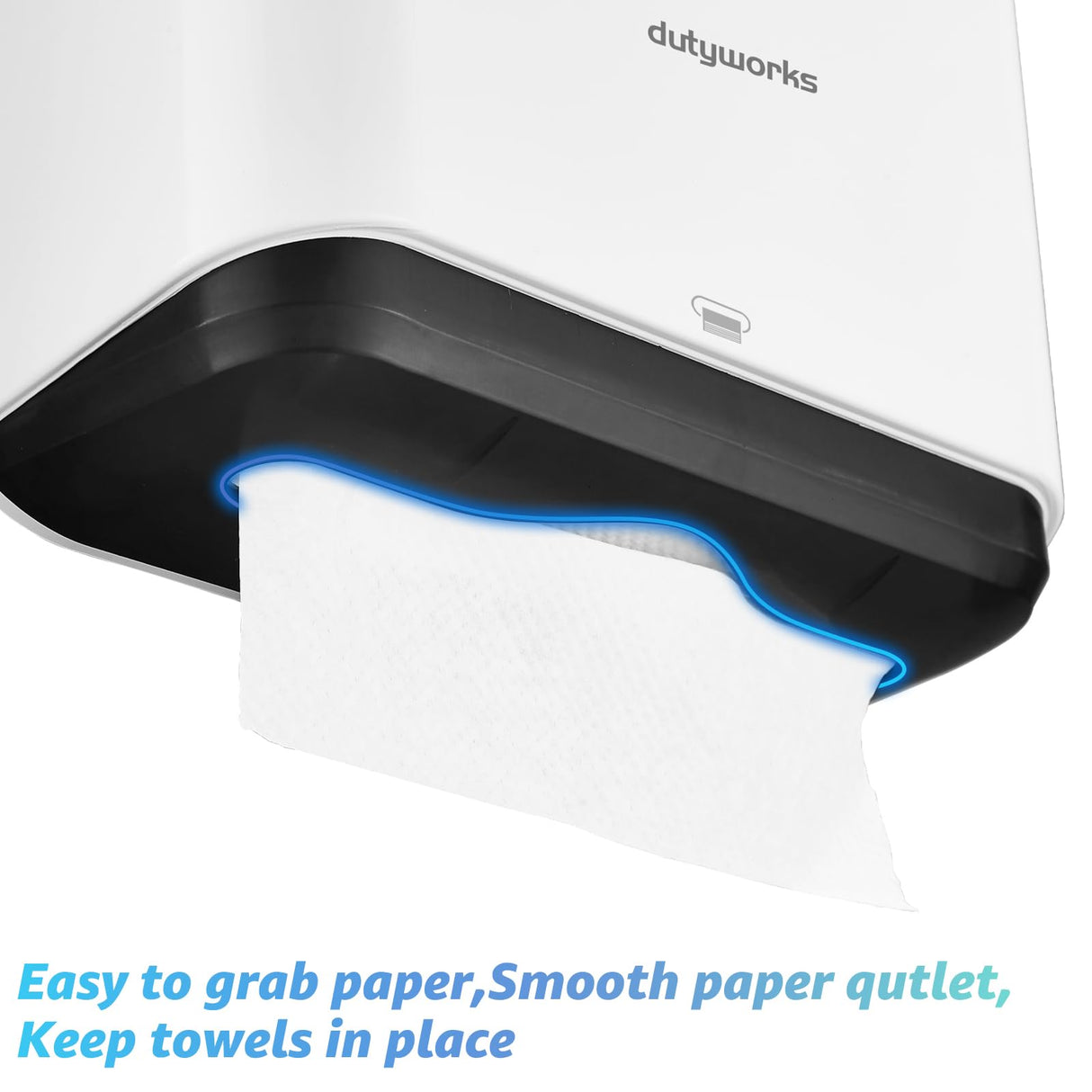 DUTYWORKS Paper Towel Dispenser Wall Mount, Multifold Paper Towel Holder Adhesive Hand Towel Dispenser for Bathroom Kitchen Commercial, White