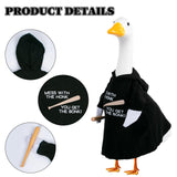 CAMDUCK Porch Goose Outfit Hoodie Mess with The Honk You Get The Bonk Baseball Goose Clothes with Wood Bat Warning Porch Sign for Plastic Cement Goose Statue Garden Lawn Yard Patio Outdoor Decor