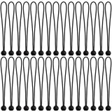 AOPRIE 30 Pcs Bungee Cords with Balls 12 inch Black Ball Bungees Heavy Duty Tarp Bungee Cords Trap Weather Resistant Tie Down Strap for Camping, Tents, Cargo, Holding Wire and Hoses