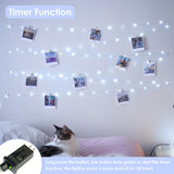 66FT 200 LED Fairy Lights Plug in, 8 Modes Twinkle Lights Cool White