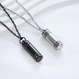 UrnAurn 2 Pieces Small Cylinder Cremation Urn Necklace for Ashes Stainless Steel Memorial Ash Pendant Keepsake Jewelry