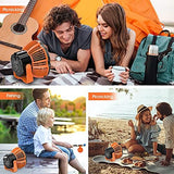 Camping Fan with LED Lantern, Rechargeable Battery Powered Fan, Portable Tent Fan with Remote Control, 25H Working Time, Battery Operated Fan, 180°Head Rotation, Outdoor travel Fan, Ceiling Fan