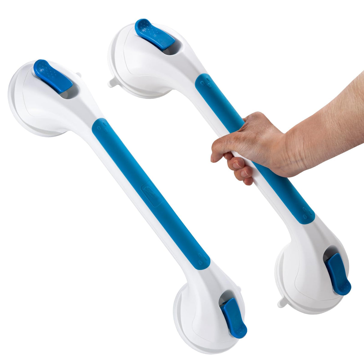 TAILI Shower Grab Bar 2 Pack Suction Grab Bars for Bathtubs and Showers, Heavy Duty Shower Handle Removable Bathroom Safety Grip for Seniors and Elderly, Shower Handrails No Drilling Waterproof, Blue
