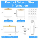 3+1 Pack Laundry Pods Containers & Dryer Sheet Holder & Laundry Detergent Dispenser, Laundry Room Organization and Storage Jars with Lids, Labels and Scoops for Scent Booster, Powder, Pods