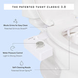 TUSHY Classic 3.0 Bidet Toilet Seat Attachment - a Non-Electric Self Cleaning Water Sprayer with Adjustable Water Pressure Nozzle, Angle Control & Easy Home Installation (Brushed Nickel)